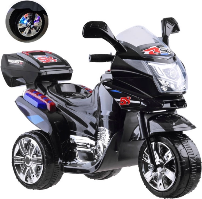 Motocicletă electrică pentru copii cu lumini LED – negru