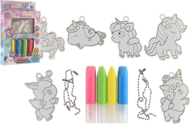 Set creativ: colorează-ți brelocul unicorn