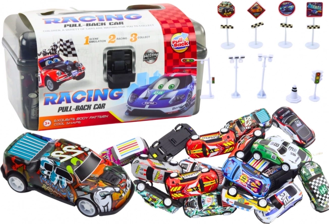 Set de mașinuțe cu semne rutiere 25 buc