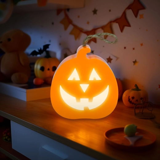 Decorațiune LED de Halloween în formă de dovleac, cu iluminare RGB