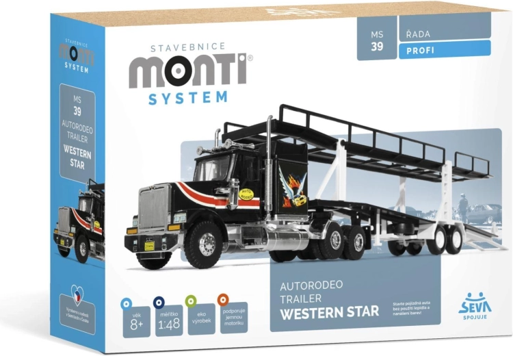 Set de construcție Monti System Autorodeo Trailer Western Star