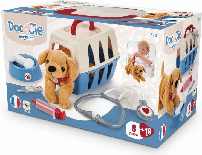 Troller pentru micul veterinar cu cățel