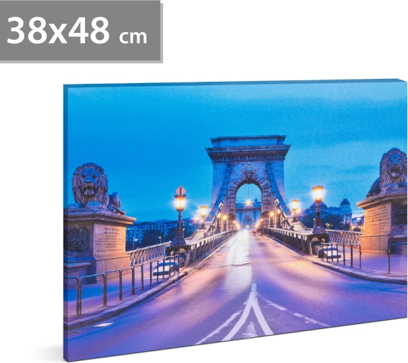 Tablou LED Podul cu lanțuri 38 × 48 cm
