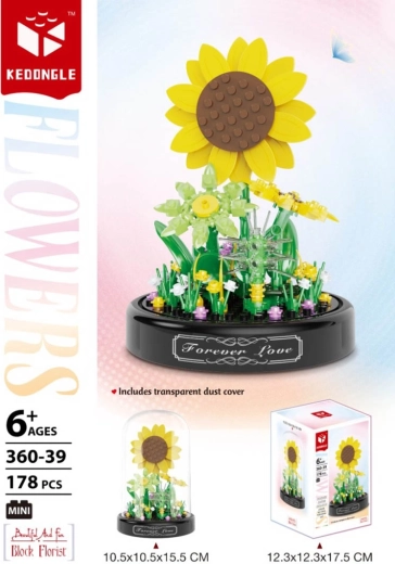 Set de construcție floarea-soarelui sub clopot de protecție – 178 de piese