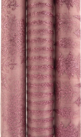 Organza roz din poliamid cu paiete 30 × 200 cm