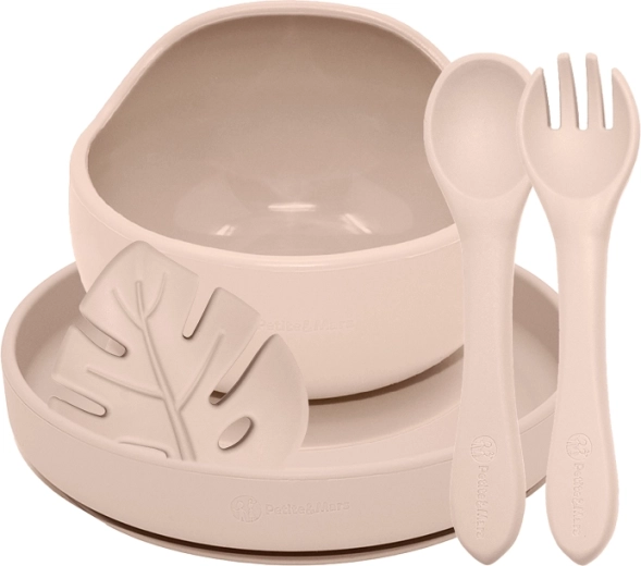 Petite&Mars set de masă din silicon take&match desert sand 4 buc (6m+)