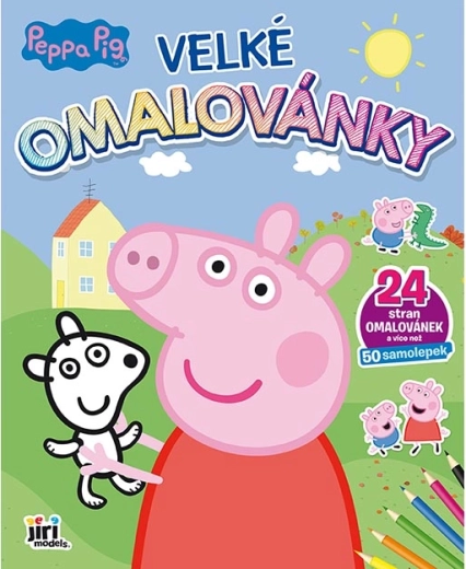 Carte mare de colorat Peppa Pig cu autocolante
