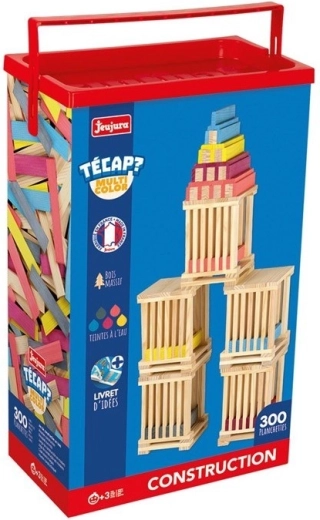 Set de construcție din lemn Jeujura Técap multicolor, 300 de piese