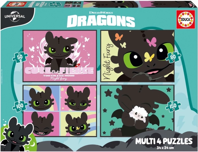 Puzzle Educa Cum să-ți dresezi dragonul 4 în 1