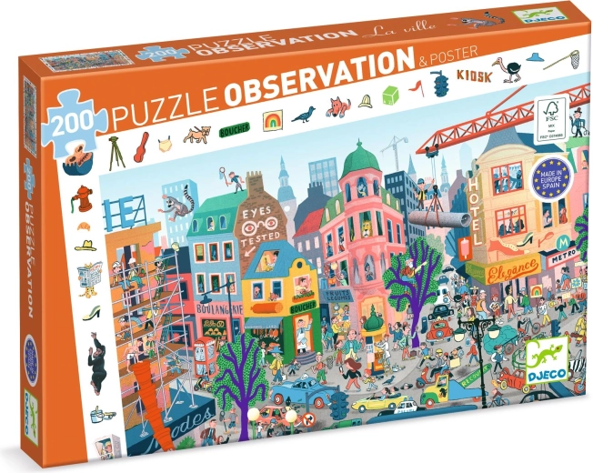 Puzzle de observație Djeco Orașul