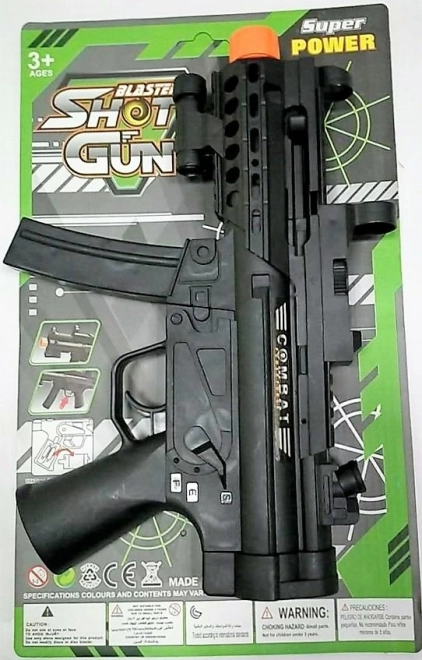 Pistol mitralieră pentru copii pe baterii, cu sunet și lumină - 1 bucată