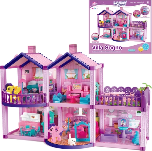 Căsuță pentru păpuși WOOPIE Pony Fantasy Villa cu 120 de piese