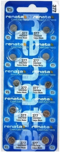 Baterii tip buton RENATA 377/376 1,55 V – pachet 10 buc