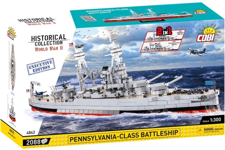 Cobi USS Arizona / USS Pennsylvania executive edition set de construcție cu navă de luptă 2 în 1