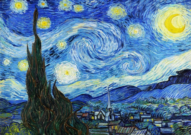 Puzzle Vincent Van Gogh: Noapte înstelată 1000 de piese