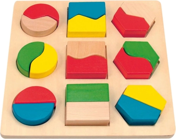 Puzzle din lemn – forme și culori