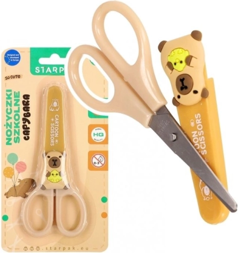 Foarfecă școlară capibară cu husă de protecție - 1 bucată