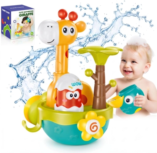Jucărie de baie Woopie Baby, girafă cu ventuze și pâlnie