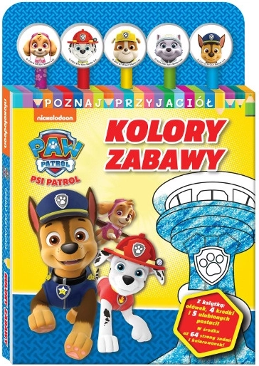 PAW PATROL Cunoaște prietenii 1: Culorile distracției – carte cu autocolante și set de creioane colorate