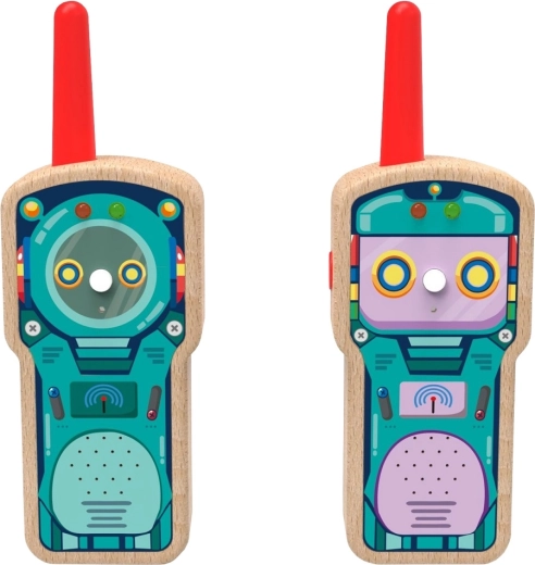 2Kids Toys walkie-talkie-uri din lemn pentru copii cu robot (set 2 buc.)