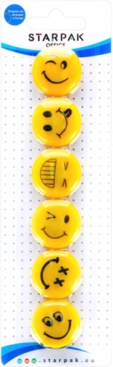 Magneți smiley 3 cm (pachet de 6 buc.)