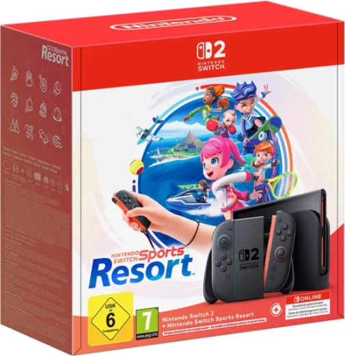 Nintendo Switch 2 cu jocul Nintendo Switch Sports Resort și Nintendo Switch Online pentru 3 luni