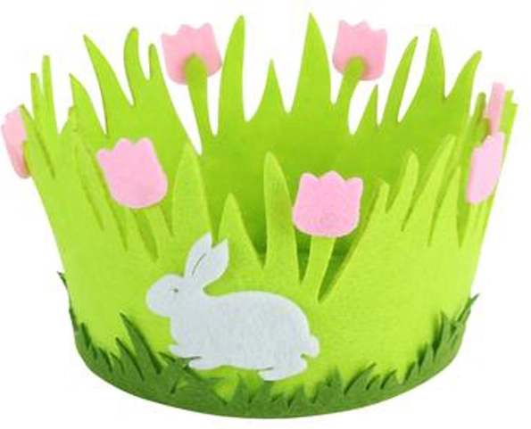 Coș de Paște din fetru TORO 14 cm, mix de motive