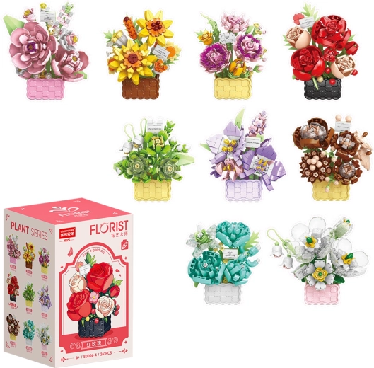 Florist coșulețe de flori și buchete bogate, 9 tipuri
