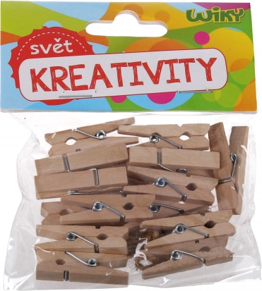 Clemă de lemn 2,5 cm, 25 buc cu șnur