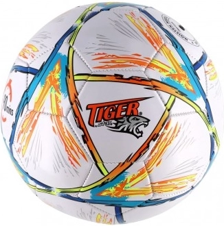 minge de fotbal colorată mărimea 5, cusută din piele, 23 cm