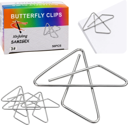 Agrafe metalice tip „fluture” pentru documente, 28 mm (50 buc)