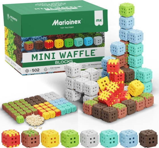 Set de construcție Mini Waffle Blocks 502 piese MARIOINEX