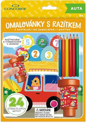 Carte de colorat cu ștampilă CONCORDE – mașini