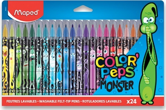 Maped carioci Color'Peps Monster, 24 culori