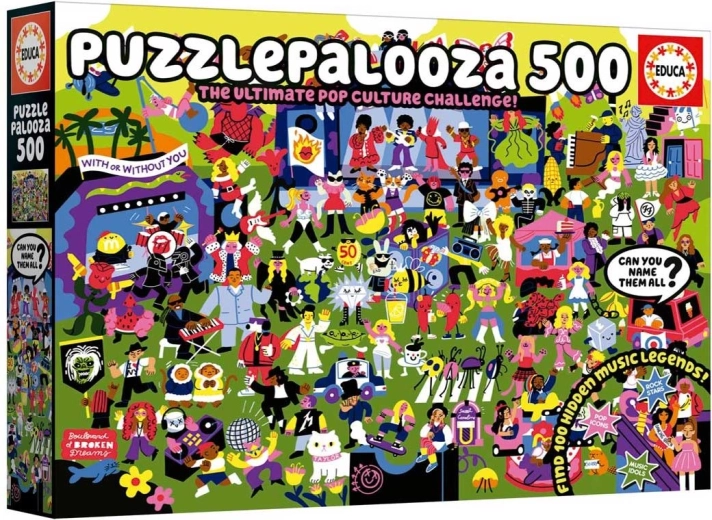 Educa puzzle Puzzlepalooza 500 piese – provocare muzicală de căutare