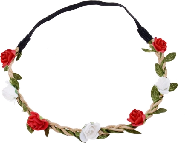 Coroniță Biało‑Czerwoni – bentiță florală roșu‑alb pentru fani