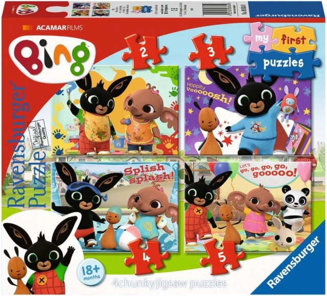 Primele mele puzzle Bing – distracție cu prietenii 4în1 (2–5 piese) RAVENSBURGER