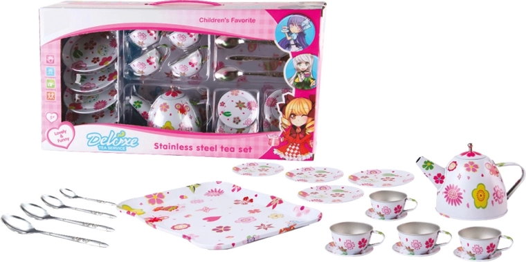 Set de ceai din metal pentru copii, 19 piese