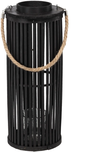 Lampion lanterna din lemn 50 × 24 cm negru