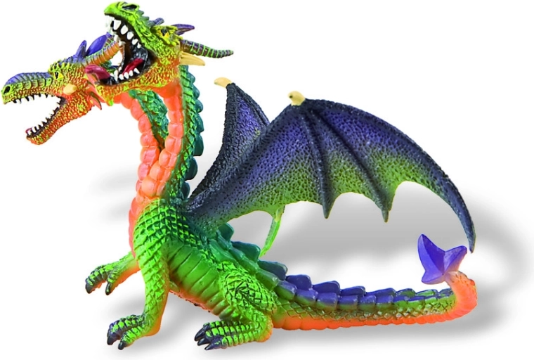 Bullyland dragon cu două capete – figurină colorată