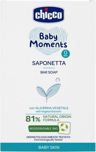 Chicco Baby Moments săpun solid pentru mâini cu glicerină vegetală 100 g