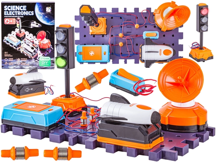 Set experimental științific cu circuit electronic – semafor și rachetă