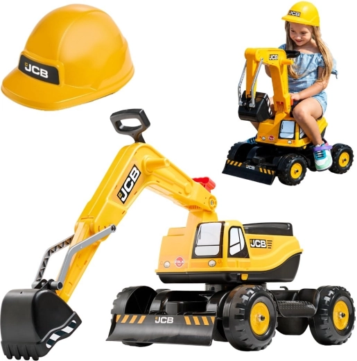 Excavator pentru copii Falk JCB cu braț pivotant și cască