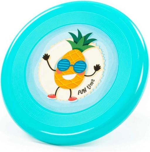 Disc zburător frisbee cu motiv de ananas, turcoaz - 1 bucată