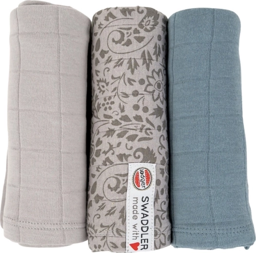 LODGER swaddler flower tribe mist, 70 × 70 cm (3 buc)