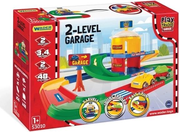 Garaj pe două niveluri WADER PLAY TRACKS cu pistă de 3,4 m și 2 mașinuțe