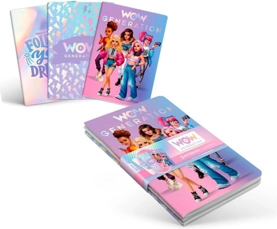 Caiet A5 WOW Generation – set de 3 bucăți