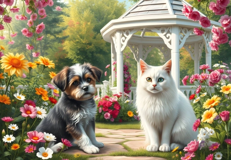 Puzzle Bluebird Tovarăși în grădină 1000 piese