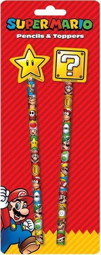 Set școlar de creioane cu gumă și topper Super Mario