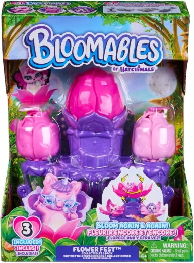 Hatchimals Bloomables set de joacă floral – 3 figurine și podium Flower Fest